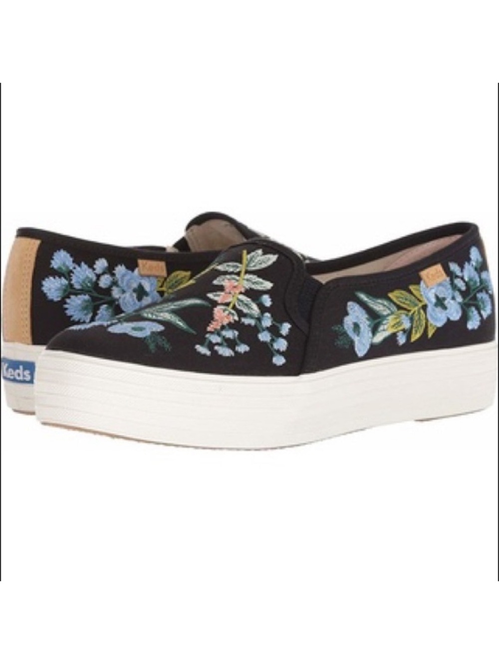 Keds x Rifle Paper Co | Embroidered Platform Slip On Shoes